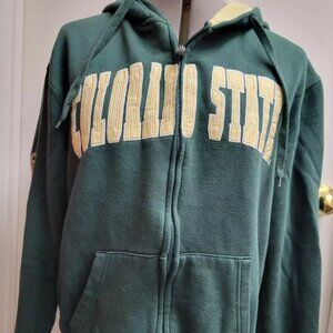 Colorado State Rams Full Zip Hoodie Jacket Green Size Small CSU Campus Heritage